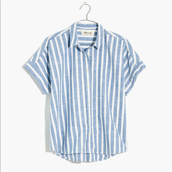 Madewell Cropped Button-Down Shirt in Stripe XS - Picture 5 of 8